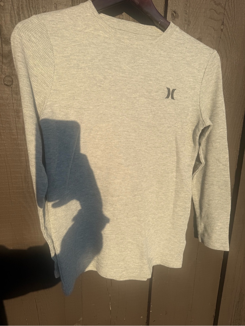Hurley Kids Light Gray Long Sleeve Waffle Crew